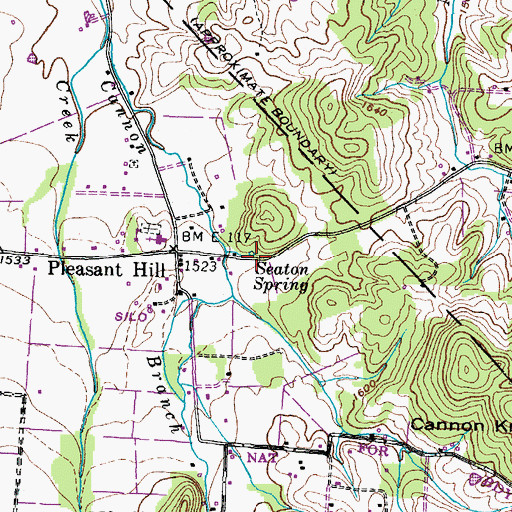 Topographic Map of Seaton Spring, TN