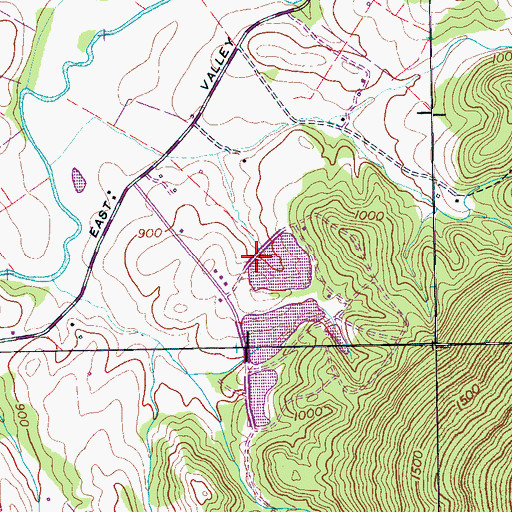Topographic Map of Twin Lakes Number One Dam, TN