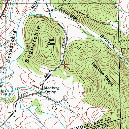 Topographic Map of Rockpile Church (historical), TN