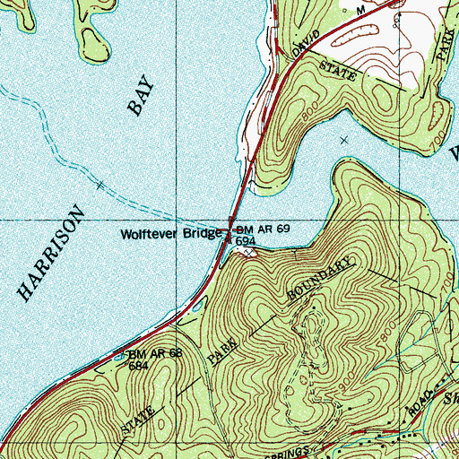 Topographic Map of Wolftever Creek, TN