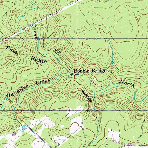 Topographic Map of Brimer Creek, TN