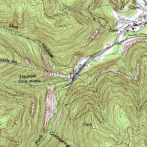 Topographic Map of Burn Out Hollow, TN