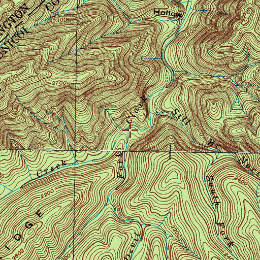 Topographic Map of Devil Fork, TN