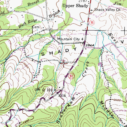 Topographic Map of Blackburn Prospect, TN