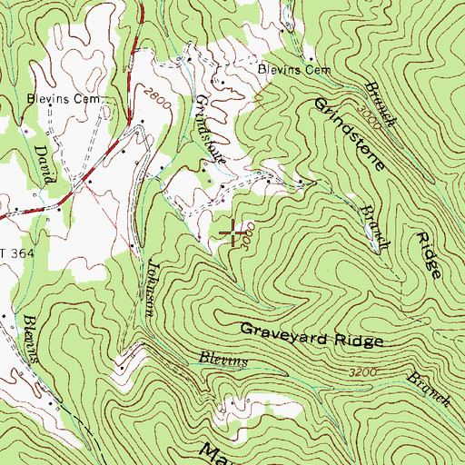 Topographic Map of Garland Prospect, TN