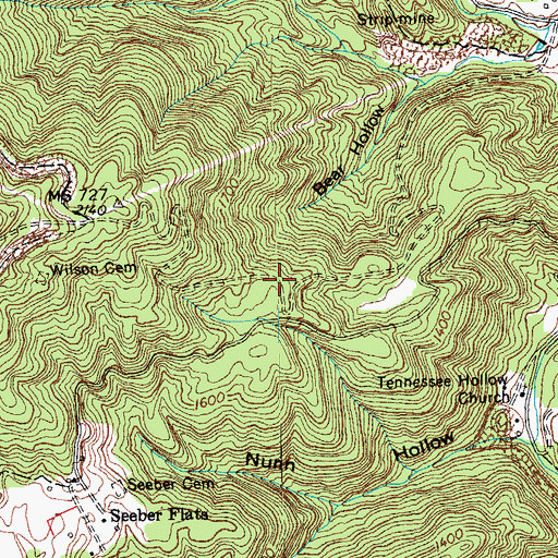Topographic Map of Middle ridge, TN