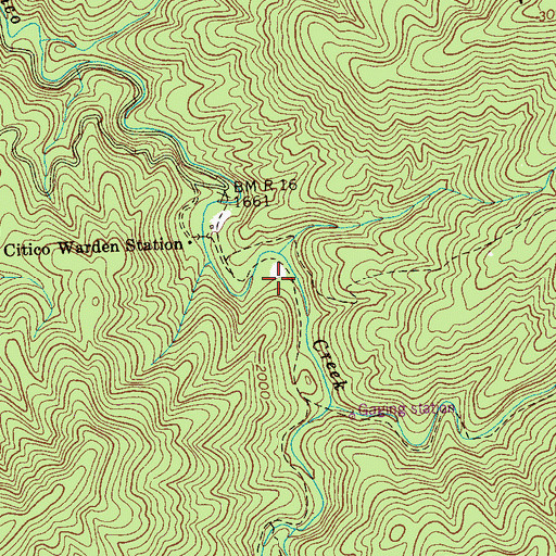Topographic Map of Jeffrey (historical), TN