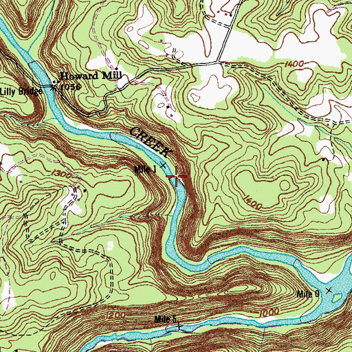 Topographic Map of Wootens Folly Rapids, TN