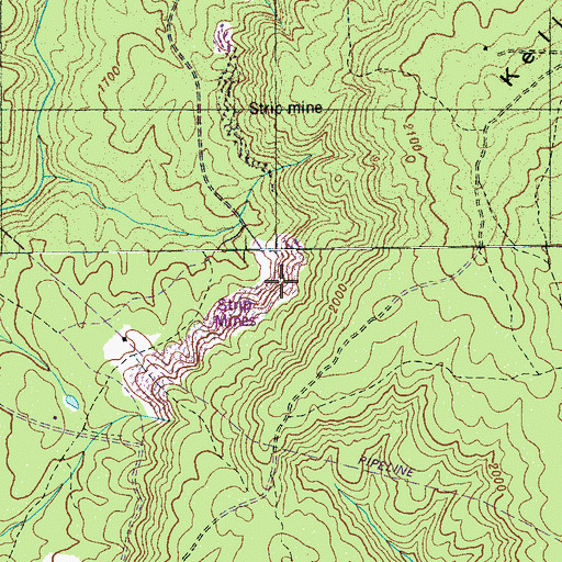 Topographic Map of Lane and Shipley Mine, TN
