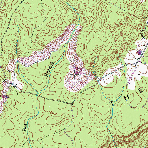 Topographic Map of Nunley Number 1 Mine, TN