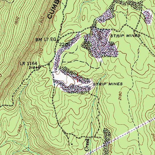 Topographic Map of Pickett Mine, TN