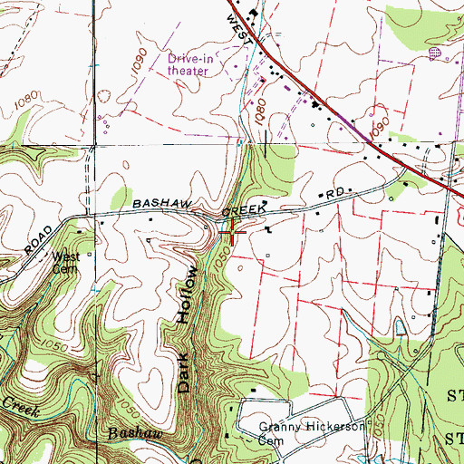 Topographic Map of Allison Spring, TN