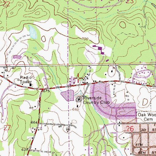 Topographic Map of Riverside Number One Lake, AL