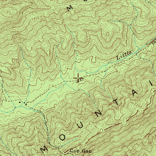 Topographic Map of Cup Fields, TN