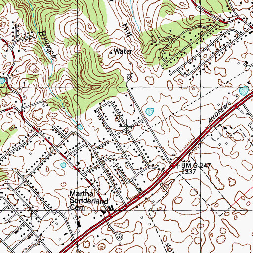 Topographic Map of Arrow Hills, TN