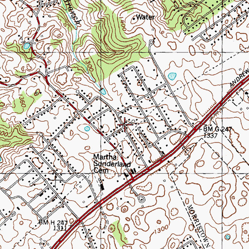 Topographic Map of Navaho Hills, TN