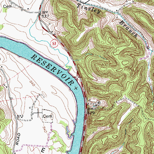 Topographic Map of Hicks Ferry (historical), TN