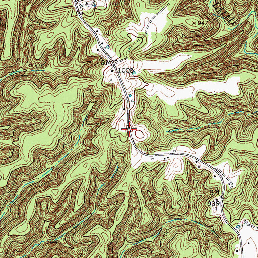 Topographic Map of McCormick Ridge, TN