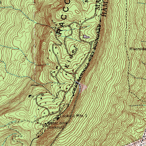 Topographic Map of Elder Mountain, TN