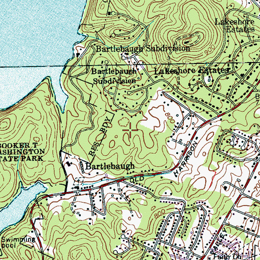 Topographic Map of Lakeshor Manor, TN