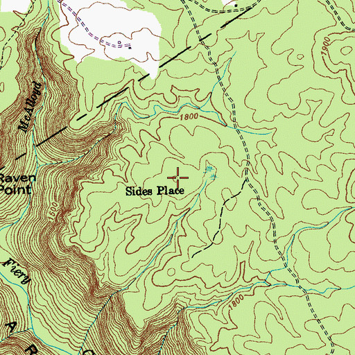 Topographic Map of Sides Place, TN