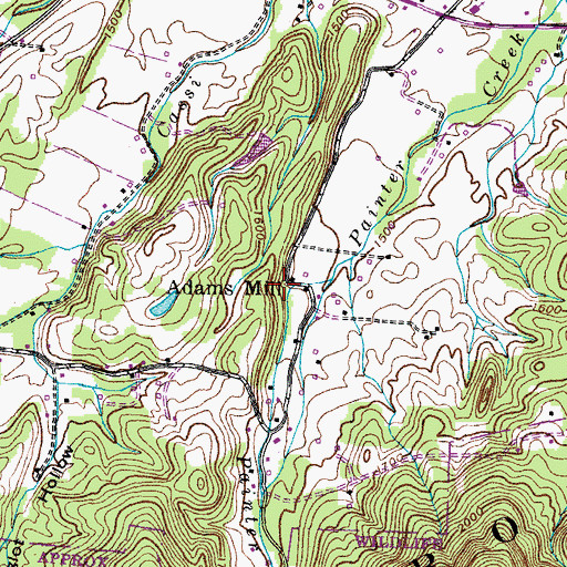 Topographic Map of Adams Mill, TN