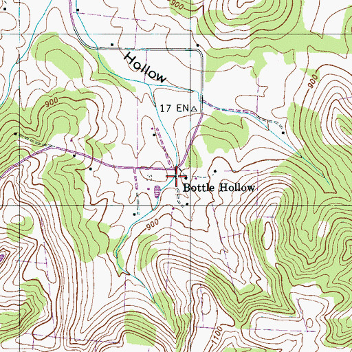 Topographic Map of Bottle Hollow, TN