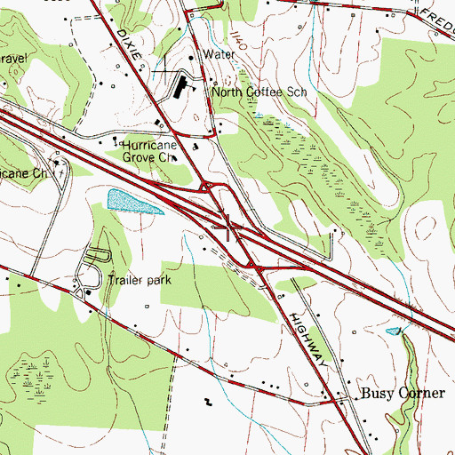 Topographic Map of Interchange 105, TN