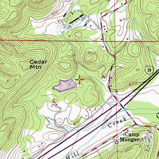 Topographic Map of J M Roberts Pond Dam, AL