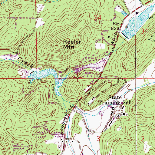 Topographic Map of Camp Cosby Lake Number 2 Dam, AL