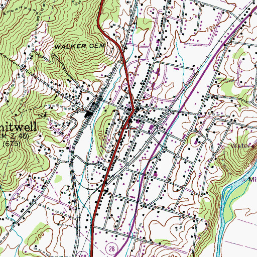 Topographic Map of Whitwell Cumberland Presbyterian Church, TN