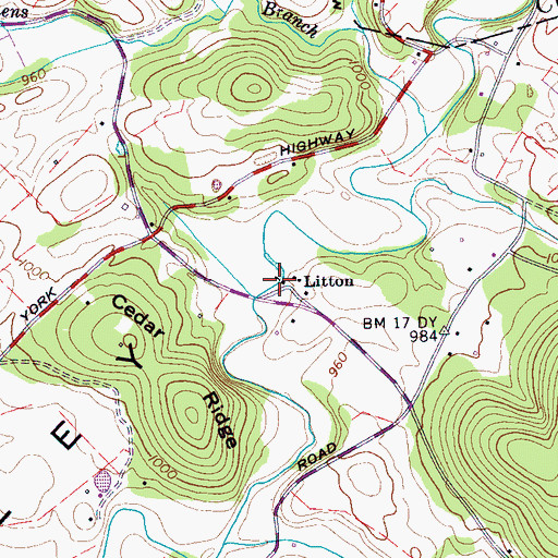 Topographic Map of Tollett Mill (historical), TN