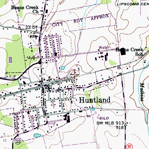Topographic Map of Moore Memorial Cemetery, TN