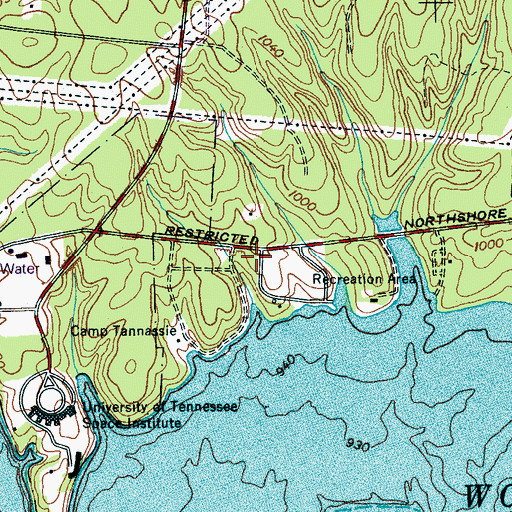 Topographic Map of Center Grove Church (historical), TN