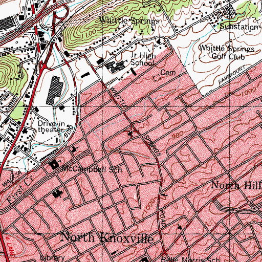 Topographic Map of Fairmont Presbyterian Church, TN
