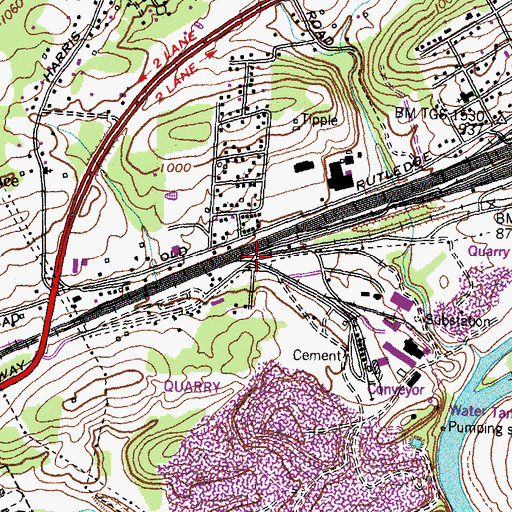 Topographic Map of John Sevier Station, TN
