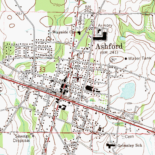 Topographic Map of Ashford United Methodist Church, AL