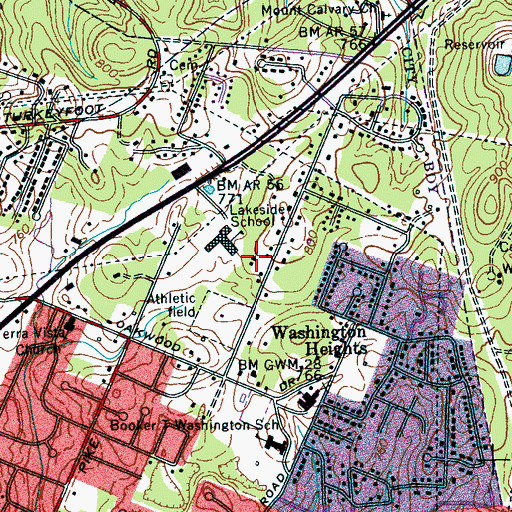 Topographic Map of Jackson Temple Church of God in Christ, TN