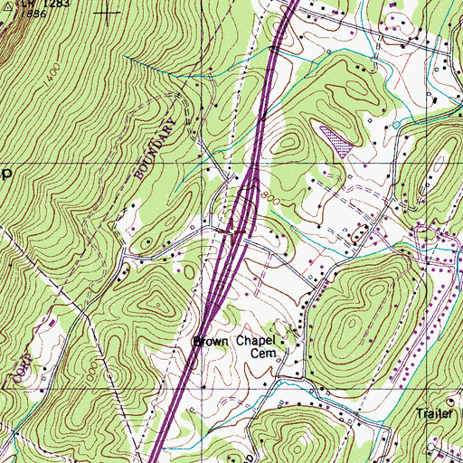 Topographic Map of Signal Bluff Church (historical), TN