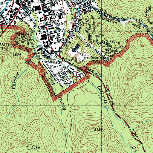 Topographic Map of Holston Assembly Grounds (historical), TN