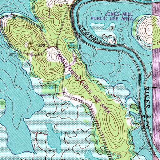 Topographic Map of Poole Knobs Recreation Area, TN