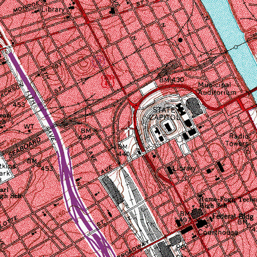 Topographic Map of First Baptist Church Capitol Hill, TN
