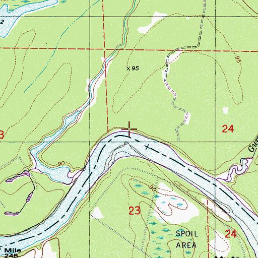 Topographic Map of McAlpines Landing (historical), AL