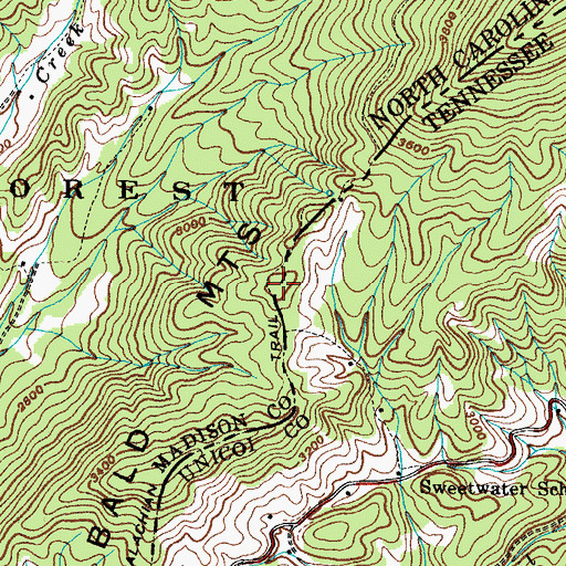 Topographic Map of Locust Ridge, TN