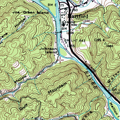 Topographic Map of Trail Hollow, TN