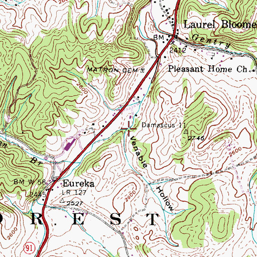 Topographic Map of Venable Hollow, TN