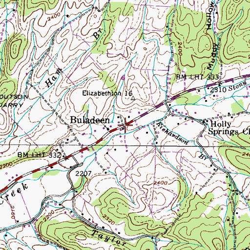 Topographic Map of Buladeen, TN