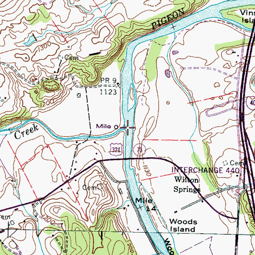 Topographic Map of Cosby Creek, TN