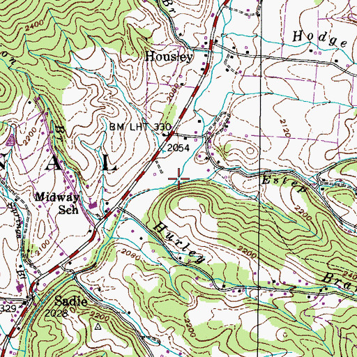 Topographic Map of Estep Branch, TN
