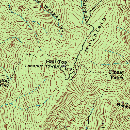 Topographic Map of Hall Top, TN
